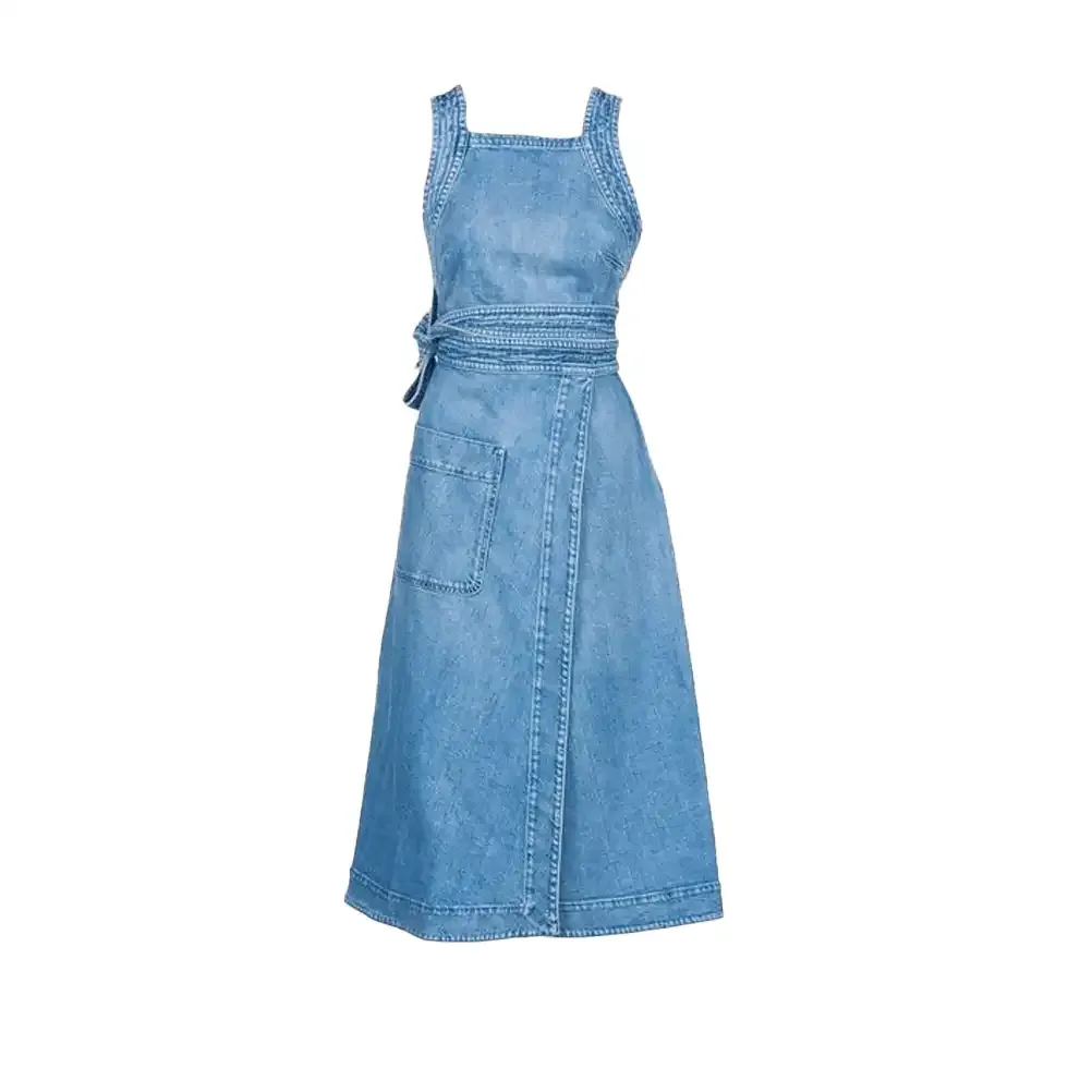 Stella McCartney Belted Wrap Denim Dress